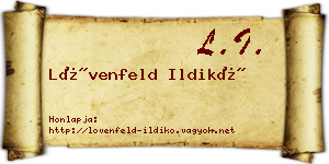 Lövenfeld Ildikó névjegykártya
